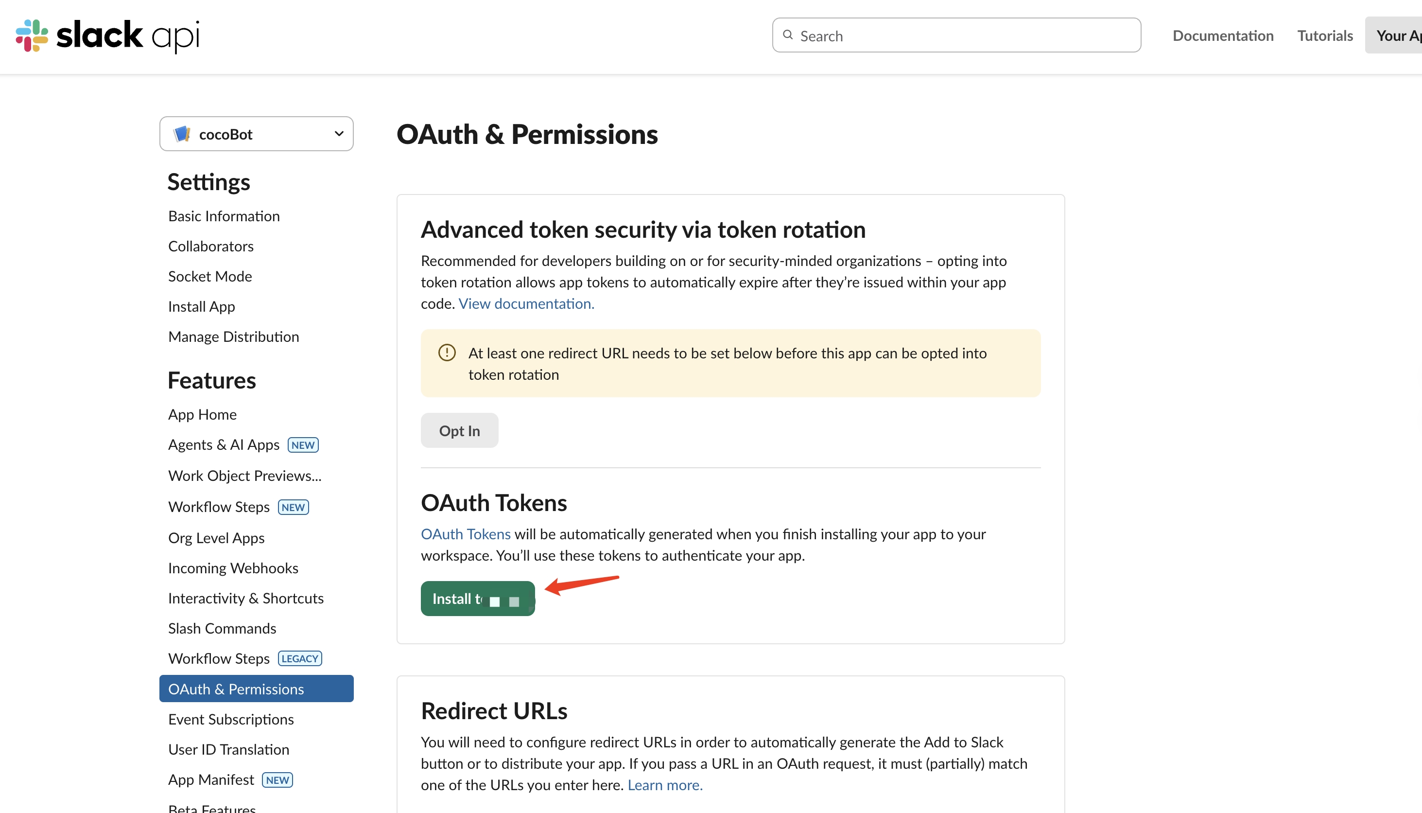 Install App to Workspace